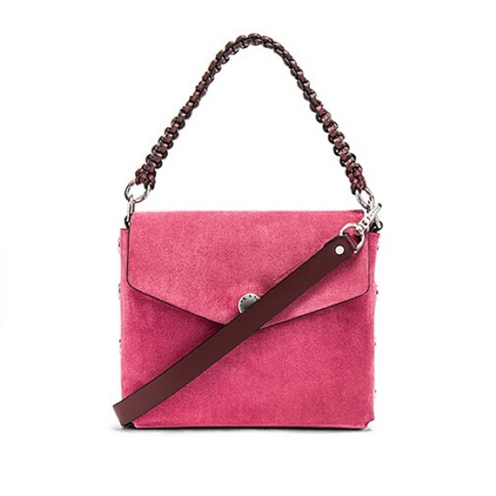 Pink Suede Crossbody Bag